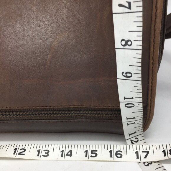 Mens Brown Leather Briefcase Messenger Laptop Fits 15" Computer Handmade Quality - Picture 12 of 12
